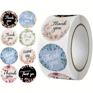 500 Thank You Stickers New